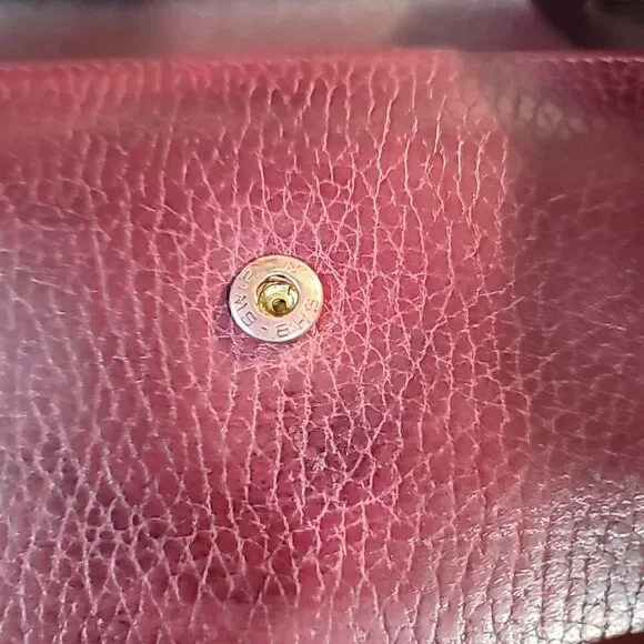 Cartier Tri-fold Wallet Mast Lines Bordeaux Leather Good Used Condition
